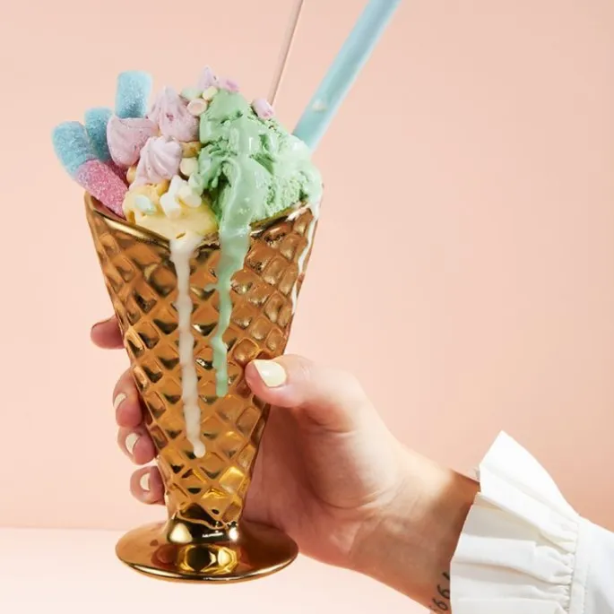 Cono de cerámica rosa para helado - Miss Étoile