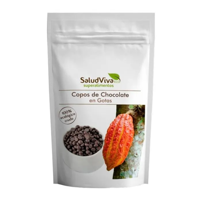 Copos de chocolate en gotas crudo ecológico 200 gr - Sin gluten - SaludViva