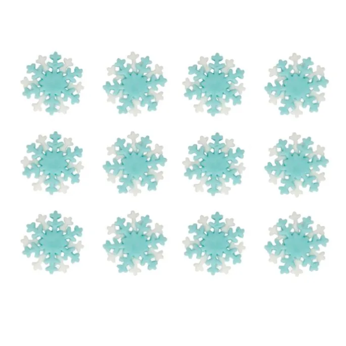 Copos de nieve azules y blancos (12) - Funcakes