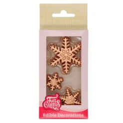 Copos de nieve bronce varios tamaños (12) - Sin gluten - Funcakes
