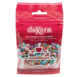 Corazones de azúcar multicolor 100 g - Sin gluten - Dekora