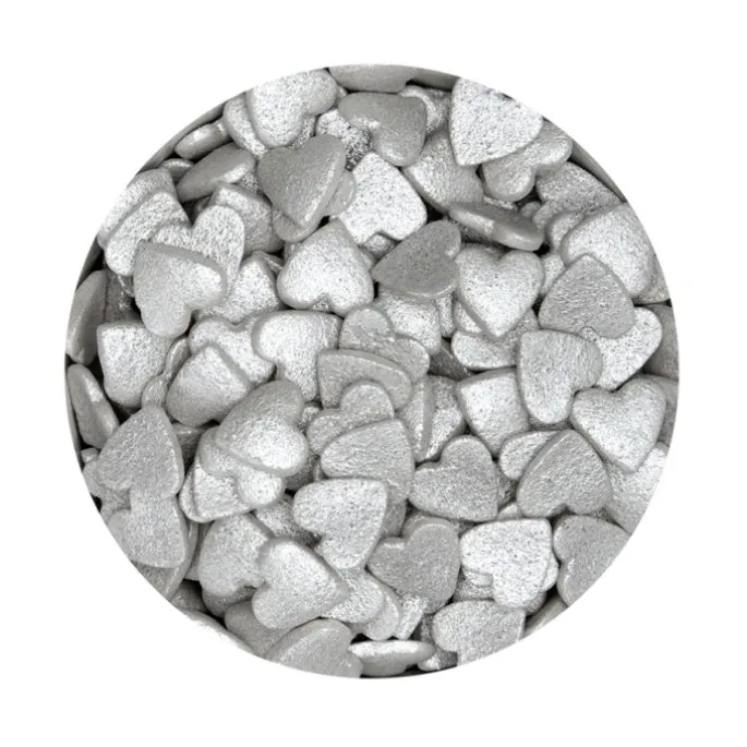 Corazones de azúcar plata 50 g - Städter