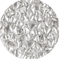 Corazones de azúcar plateados metalizados 80 g - Funcakes