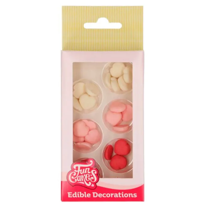 Corazones de azúcar rojos, rosas y blancos (30) - Sin gluten - Funcakes