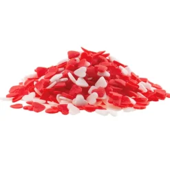 Corazones de azúcar rojos y blancos 100 g - Sin gluten - Dekora