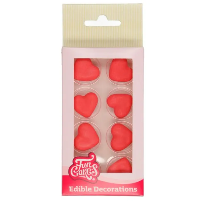 Corazones rojos de azúcar (8) - Sin gluten - Funcakes