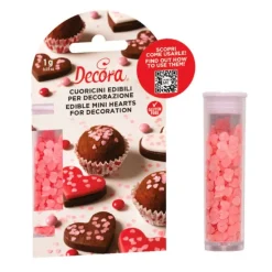 Corazones rosas comestibles 1 g - Sin gluten - Decora