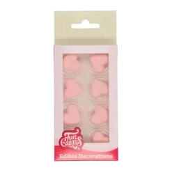 Corazones rosas de azúcar (8) - Sin gluten - Funcakes