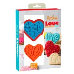 Cortador con 2 marcadores corazones Love - Decora