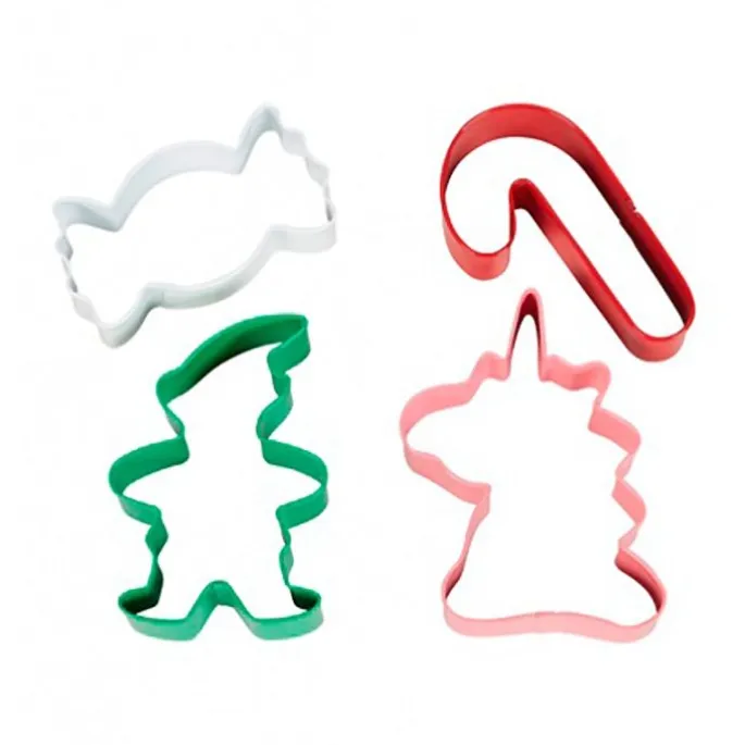 Cortadores caramelo, bastón, duende y unicornio Navidad (4) - Wilton