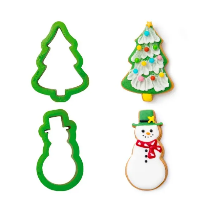 Cortadores muñeco de nieve y árbol de Navidad (2) - Decora