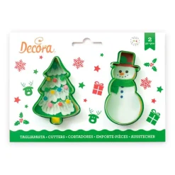 Cortadores muñeco de nieve y árbol de Navidad (2) - Decora