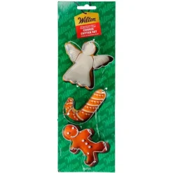 Cortadores ángel, bastón de caramelo y muñeco de jengibre Navidad - Wilton