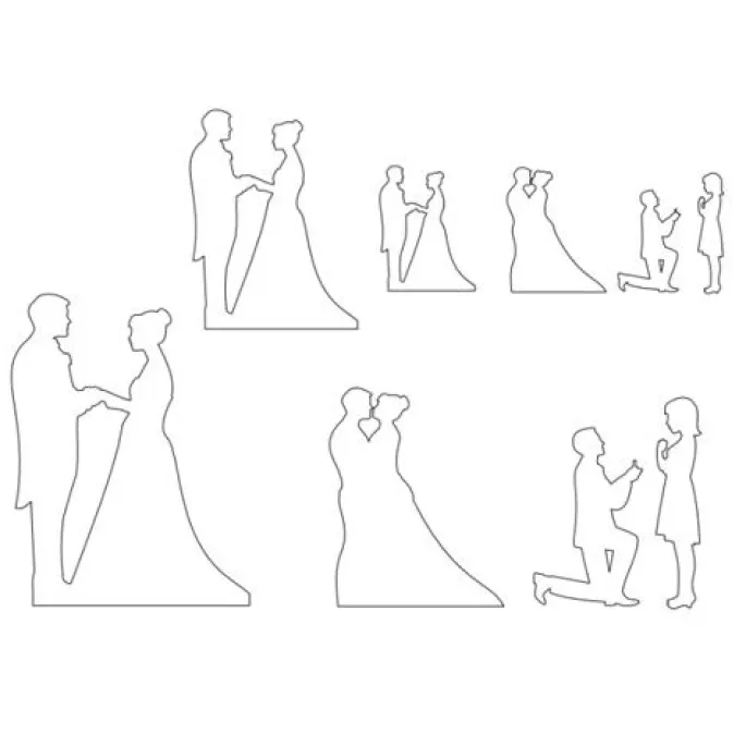 Cortadores patchwork Wedding 12,5 cm - Patchwork Cutters