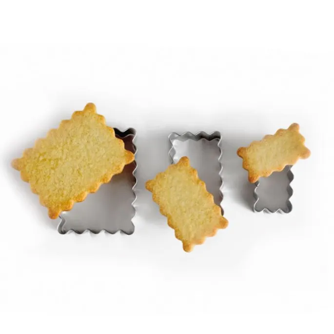 Cortadores rectángulos ondulados 7; 5,5 y 4,5 cm (3) - Ibili