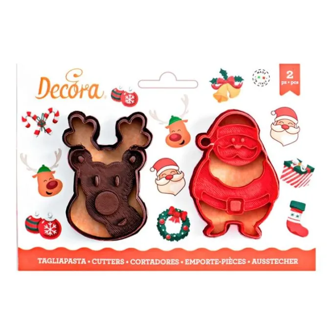 Cortadores reno y Papá Noel Navidad (2) - Decora