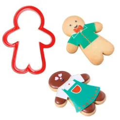 Cortador muñeco de jengibre Navidad y 12 obleas con ropa - PME