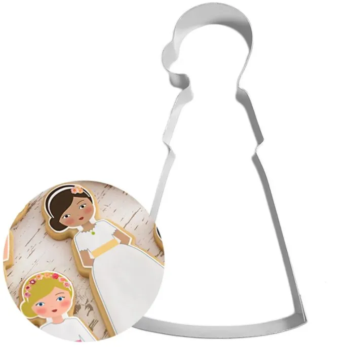 Cortador niña comunión pelo recogido Carlota 13 cm - Postreadicción