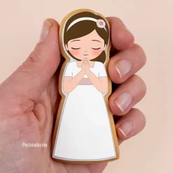 Cortador niña de comunión Berta con moño 8,5 cm - Postreadicción
