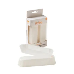 Cápsulas alargadas blancas para eclairs (36) - Decora