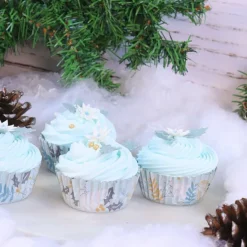 Cápsulas azules flores de Navidad (30) - PME