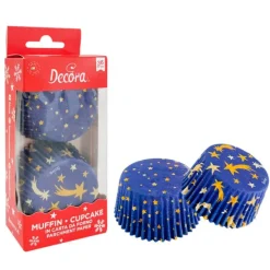 Cápsulas azules oscuras estrellas de Navidad (36) - Decora
