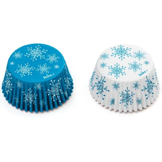 Cápsulas blancas y azules copos de nieve frozen (36) - Decora