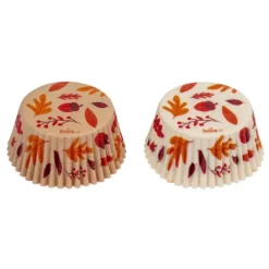 Cápsulas blancas y marrones hojas de otoño (36) - Decora