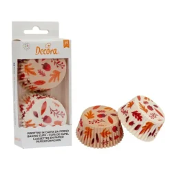 Cápsulas blancas y marrones hojas de otoño (36) - Decora