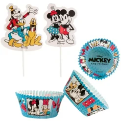 Cápsulas cupcakes y toppers Mickey (24) - Dekora