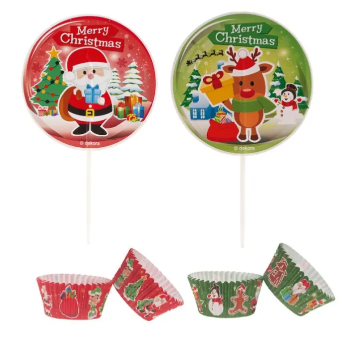 Cápsulas cupcakes y toppers Navidad (24) - Dekora