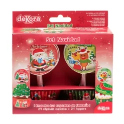 Cápsulas cupcakes y toppers Navidad (24) - Dekora