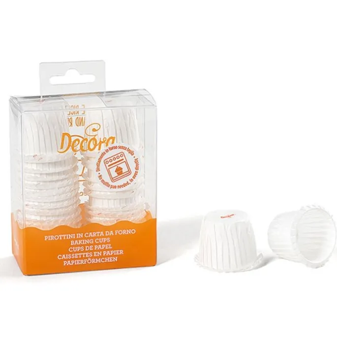 Cápsulas mini rizadas blancas (35) - Decora