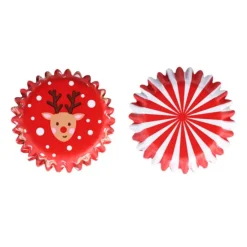Cápsulas mini rojas renos Navidad (60) - PME