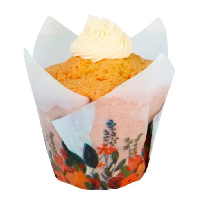 Cápsulas muffins azules flores (24) - PME