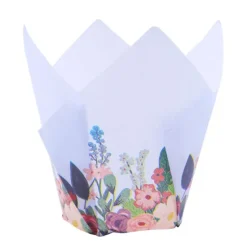 Cápsulas muffins azules flores (24) - PME