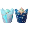 Cápsulas muffins azules muñecos copos de nieve Navidad (24) - PME
