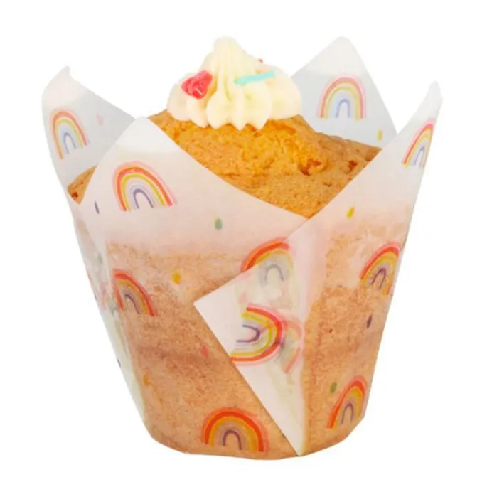 Cápsulas muffins blancas arcoíris (24) - PME