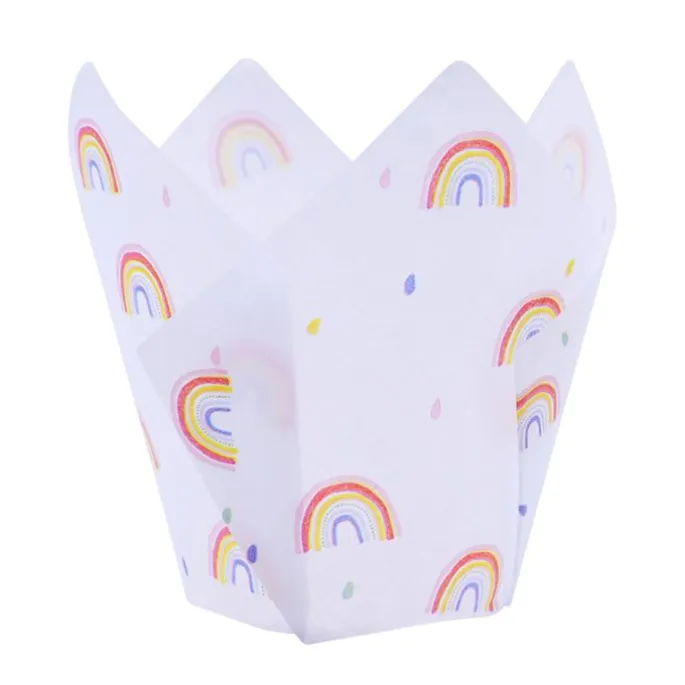Cápsulas muffins blancas arcoíris (24) - PME
