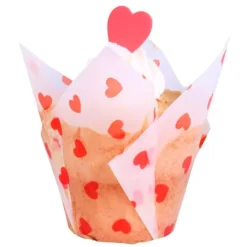 Cápsulas muffins blancas corazones Love Hearts (24) - PME