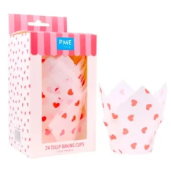 Cápsulas muffins blancas corazones Love Hearts (24) - PME