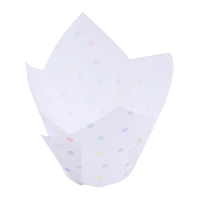 Cápsulas muffins blancas lunares de colores (24) - PME