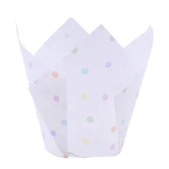 Cápsulas muffins blancas lunares de colores (24) - PME