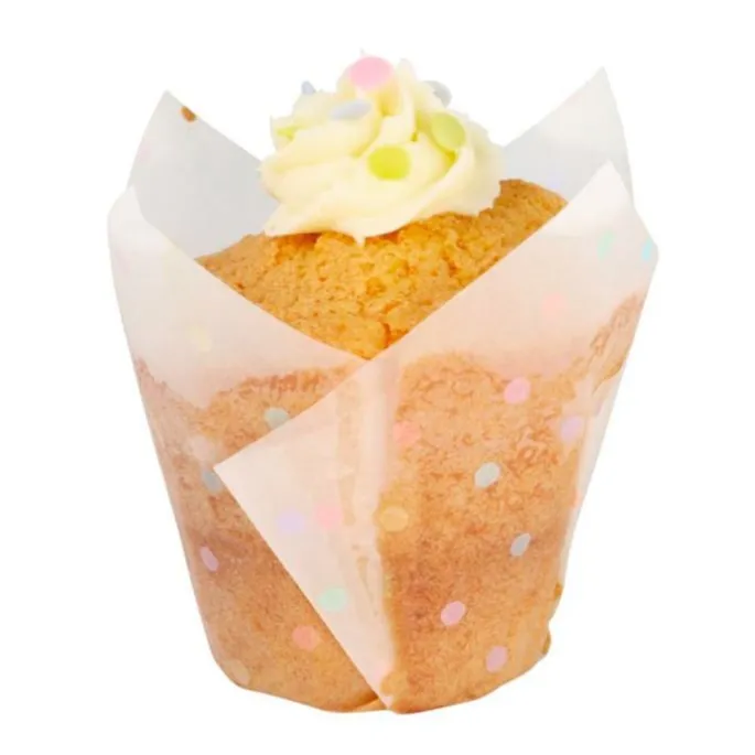 Cápsulas muffins blancas lunares de colores (24) - PME