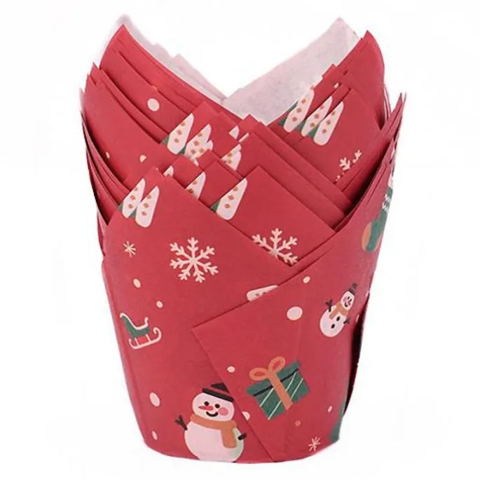 Cápsulas muffins muñecos de nieve Navidad (50) - Azucren