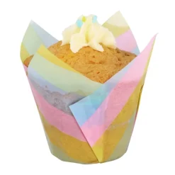 Cápsulas muffins rayas arcoíris (24) - PME