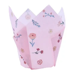 Cápsulas muffins rosas flores (24) - PME