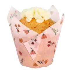 Cápsulas muffins rosas flores (24) - PME