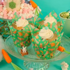 Cápsulas muffins verdes animales de Pascua (24) - PME