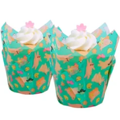 Cápsulas muffins verdes animales de Pascua (24) - PME